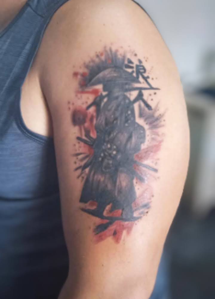 Samurai Abstrato - Black & Grey - Artvier Tattoo